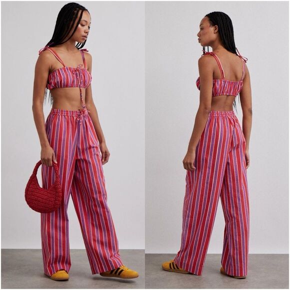 damson Mad Pants - Damson Madder NWT Striped Linen Cotton Set 16